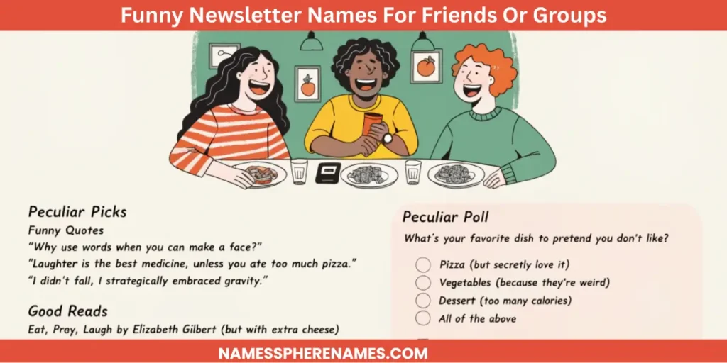Funny Newsletter Names For Friends Or Groups